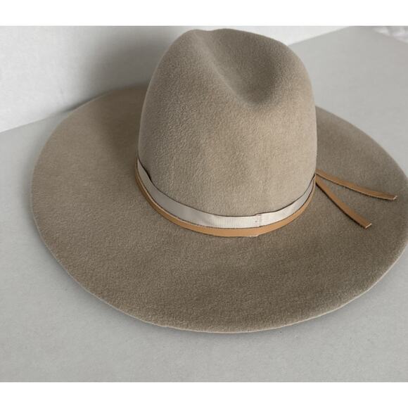 Calypso St Barth Pure Rabbit Fur Felt Fedora Women's Hat Beige Made In USA - Picture 4 of 11